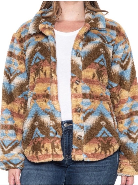 Lucky Brand Jackets & Blazers - Lucky Brand Tribal Boho Teddy Sherpa Jacket Coat New M